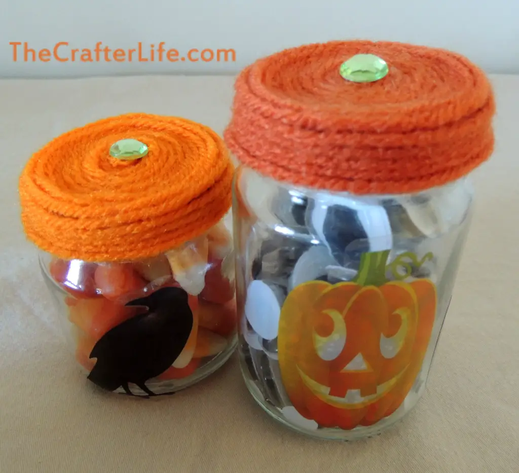baby food jars, candy, window clings, halloween treats